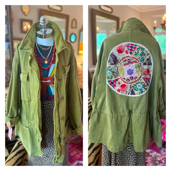 Reworked Free People Seize The Day Boho Jacket - Picture 1 of 14